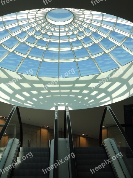 Mall Shopping Centre Center Glass Roof Escalator