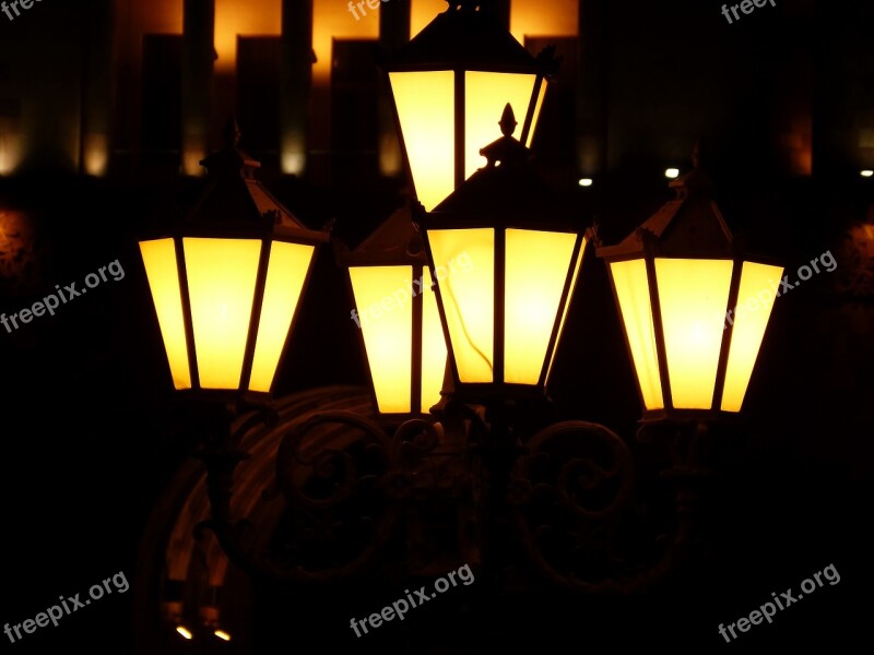 Lantern At Night Bright Light City