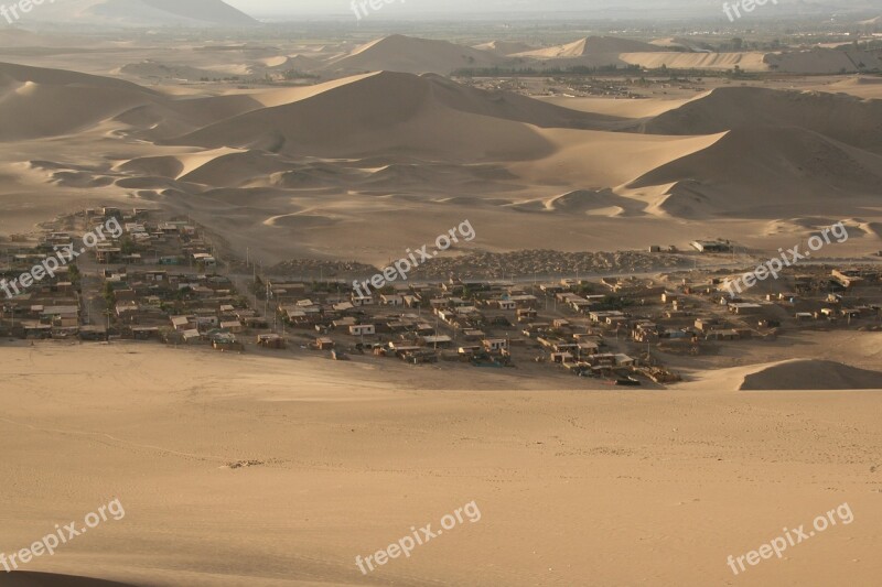 Desert Village Dune Sand Landscape