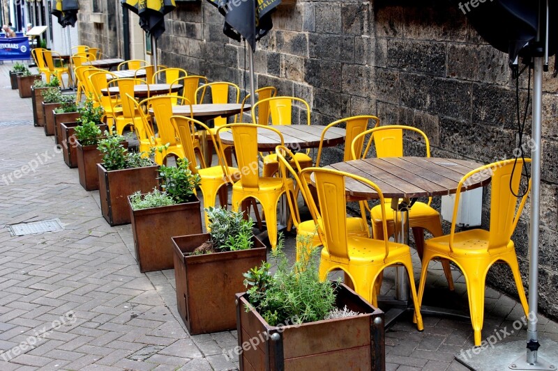 Pub Restaurant Yellow Chairs Tables