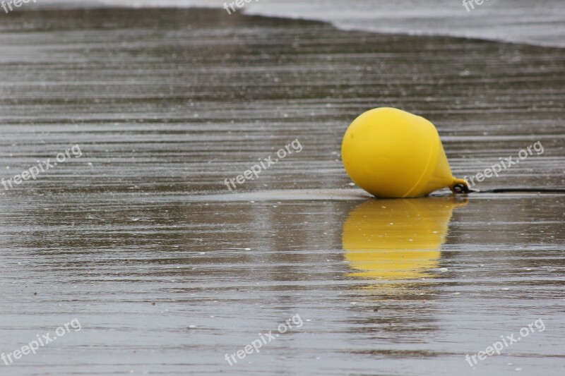 Buoy Sand Sea Beach Yellow