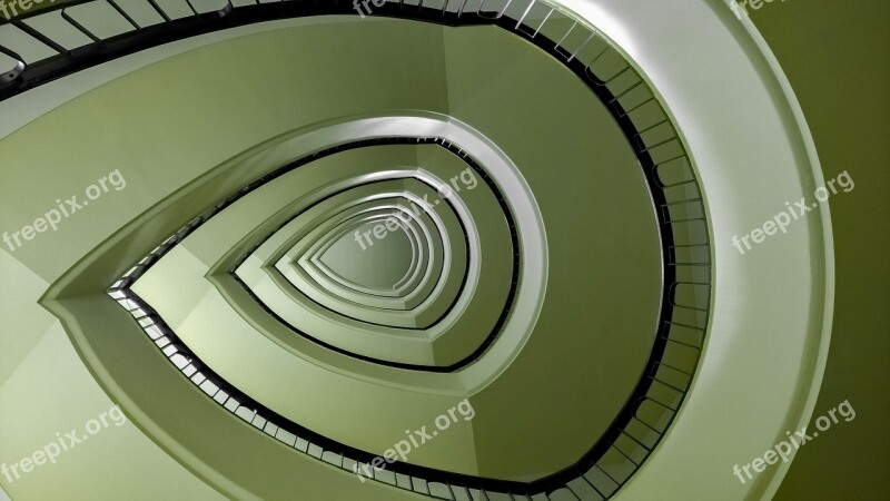 Staircase Stairs Escalier Green Architecture