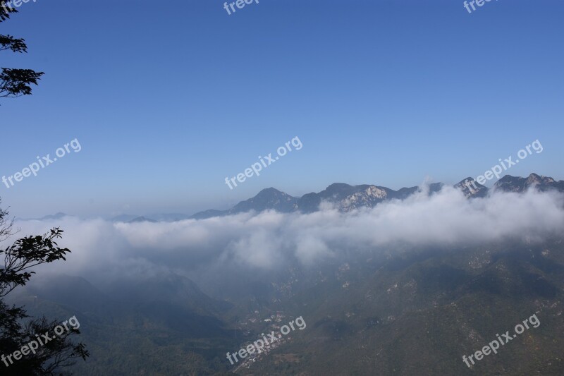 Mountain Clouds Jiankou Great Wall Foggy Road Free Photos