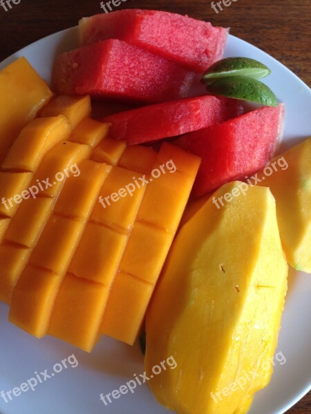 Mango Fruit Watermelon Southern Countries Free Photos