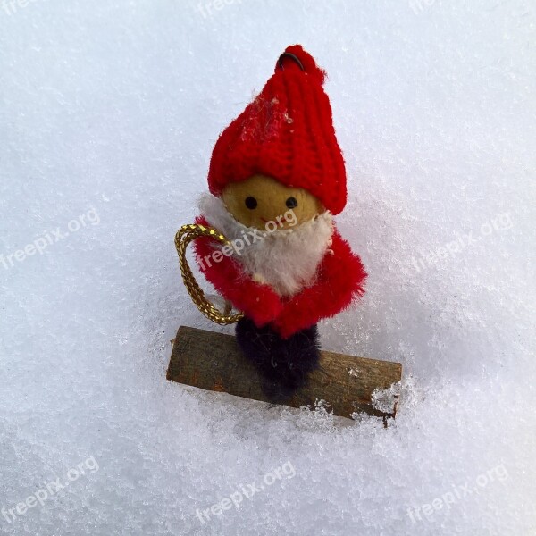 Winter Santa Claus Imp In The Snow Cute