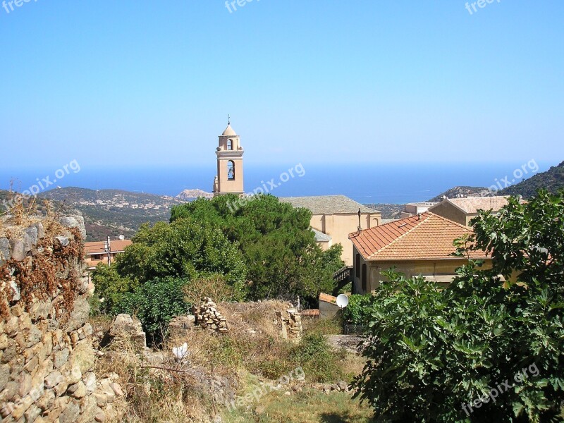 Landscape Corsican Balagne Bell Tower Campanile