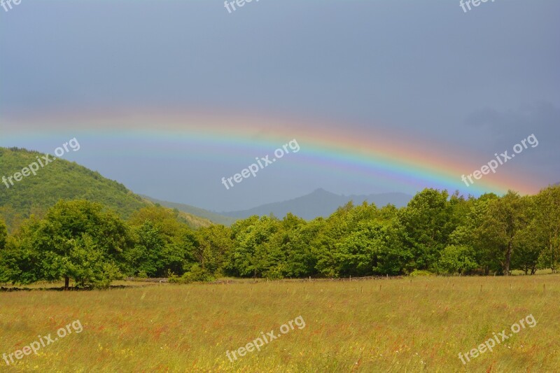 Rainbow Multicolor Rain Sun Prairie