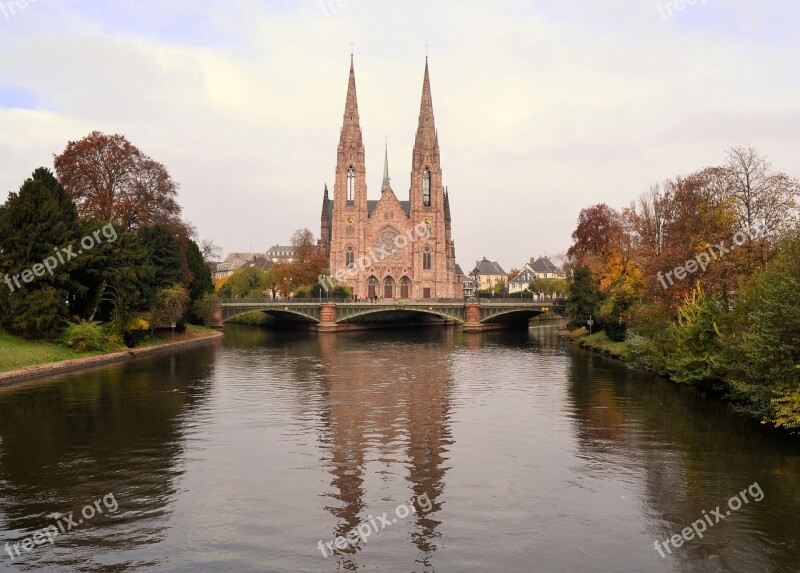 Strasbourg Church River France Historically