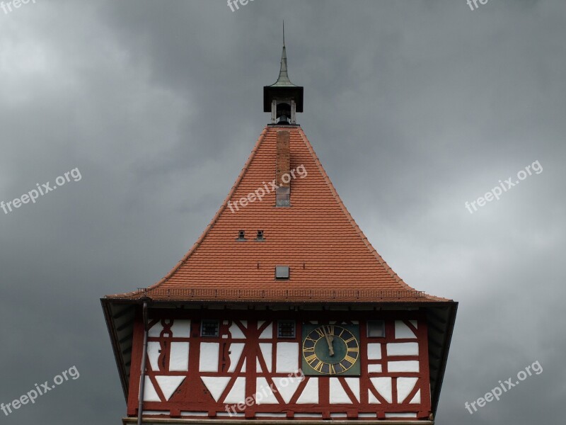 Waiblingen Historic Center Tower Roof Mood Lunch