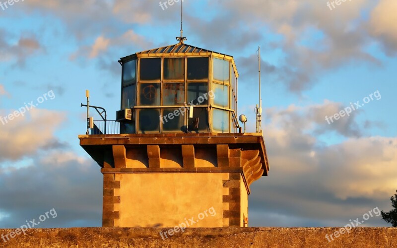 Sea Lighthouse Sun Clouds Color