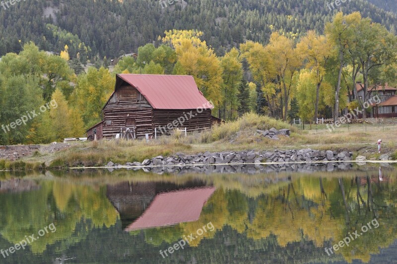 Lake Cabin Red Barn Wilderness Lodge Nature