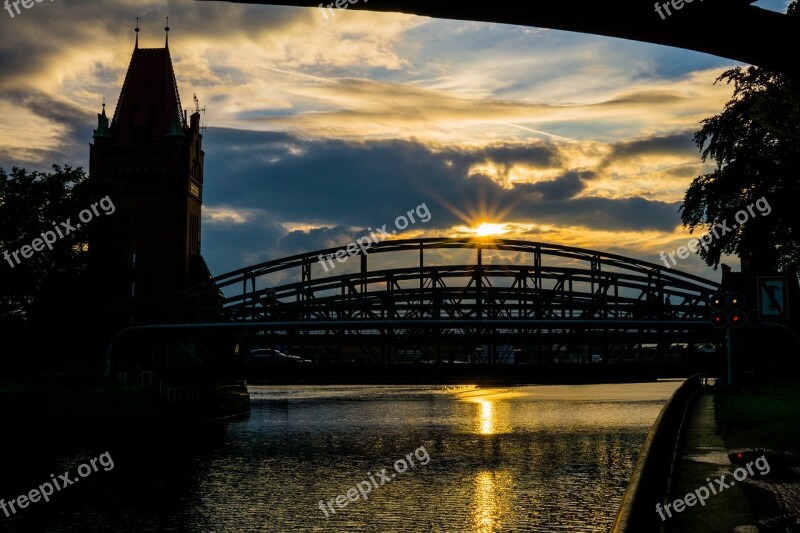 Sunset Lübeck Evening Sun Romantic Baltic Sea