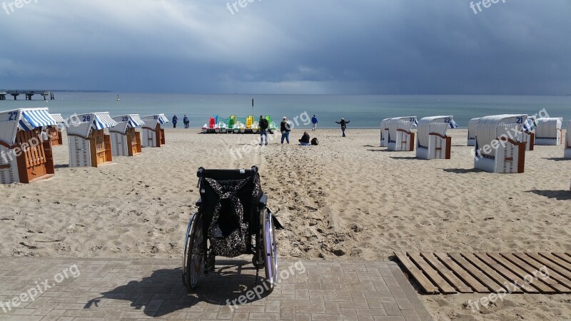 Beach Beach Chair Sea Wheelchair Sand