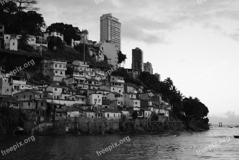 Favela Mangu Beach Black And White Brazil