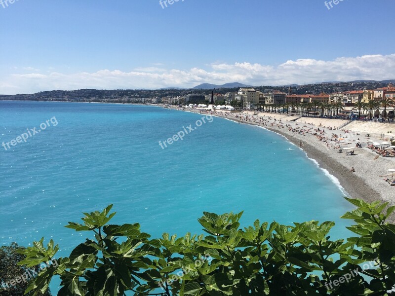 Nice France Beach Sea Mediterranean