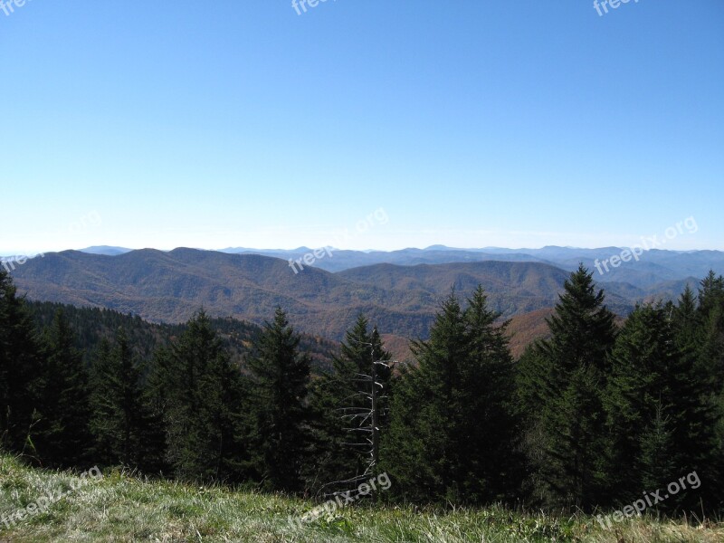 Parkway Blue Ridge Mountains Fall Landscape