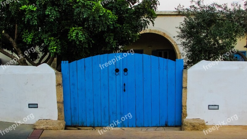 Door Gate Blue Entrance House