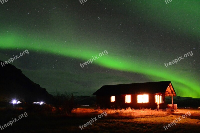 Iceland Vik The South The Northern Lights Aurora Light