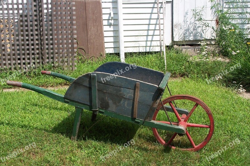 Wheelbarrow Garden Country Nature Grass