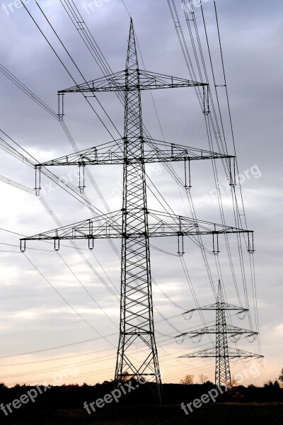 Current Electricity Supplier Giant Evening Light Free Photos