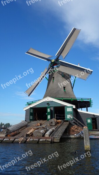 Sawmill Zaanse Schans Mill Wind Mill World Heritage