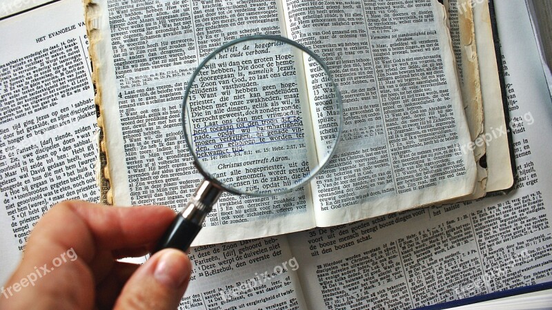 Magnifying Glass To Enlarge Book Letters Bible