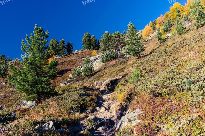 Alps Autumn Colors The Trail Austria