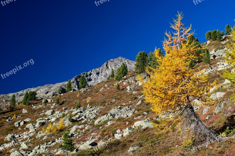 Alps Autumn Landscape Mountain Top