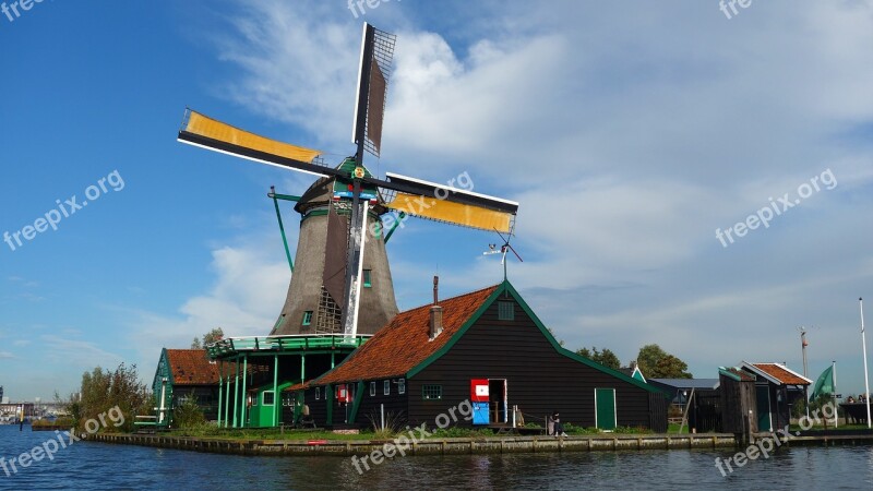 Zaanse Schans Wind Mill Tourism Netherlands Holland