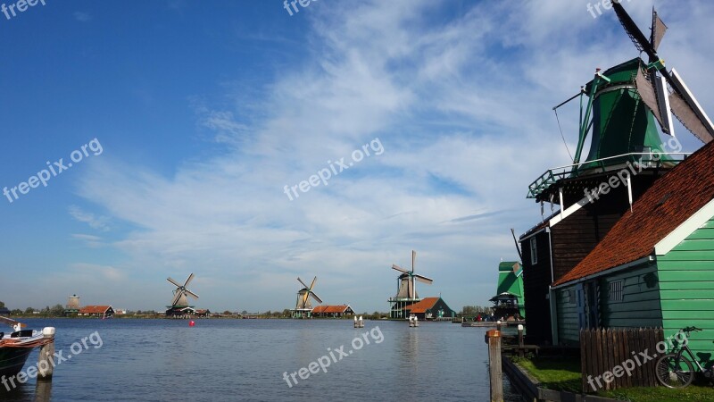 Zaanse Schans Windmills Tourism Netherlands Holland