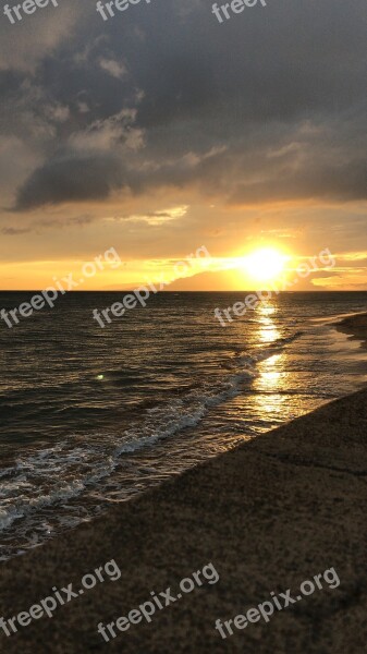 Sunset Maui Hawaii Sea Vacation