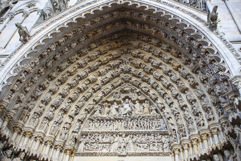 Cathedral Amiens Portal Sculpture Gothic