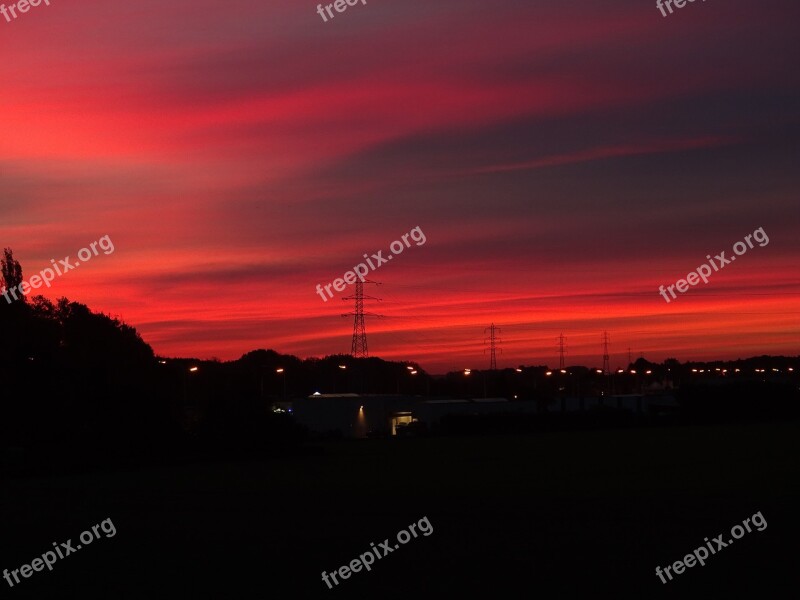 Dawn Aurora Morning Sunrise Red Sky