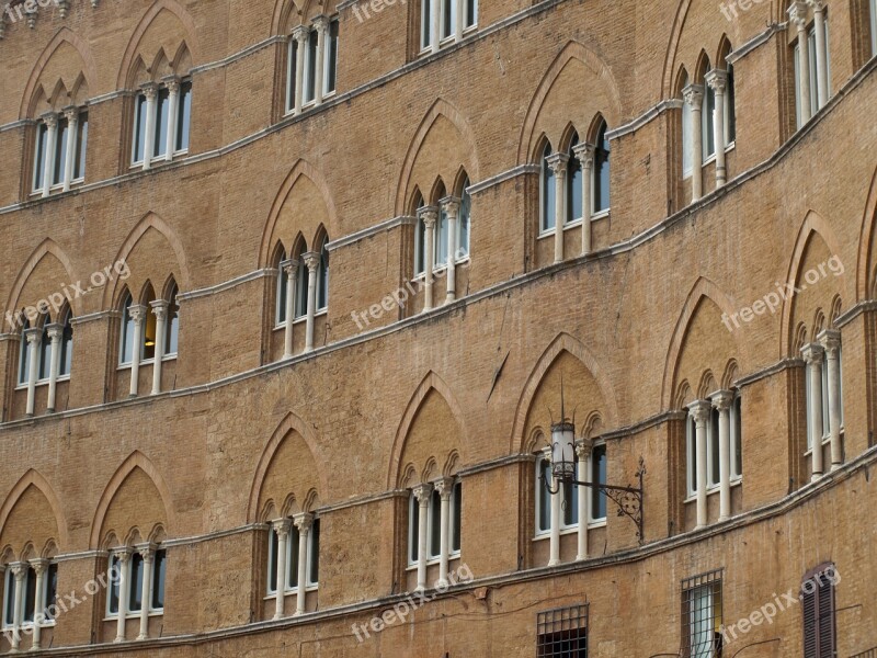 Siena Piazza Del Campo Tuscany Gothic Facade