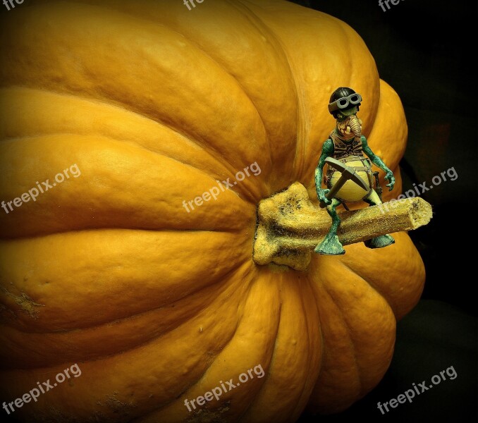 Surrealism Pumpkin Toy Statuette Miniature