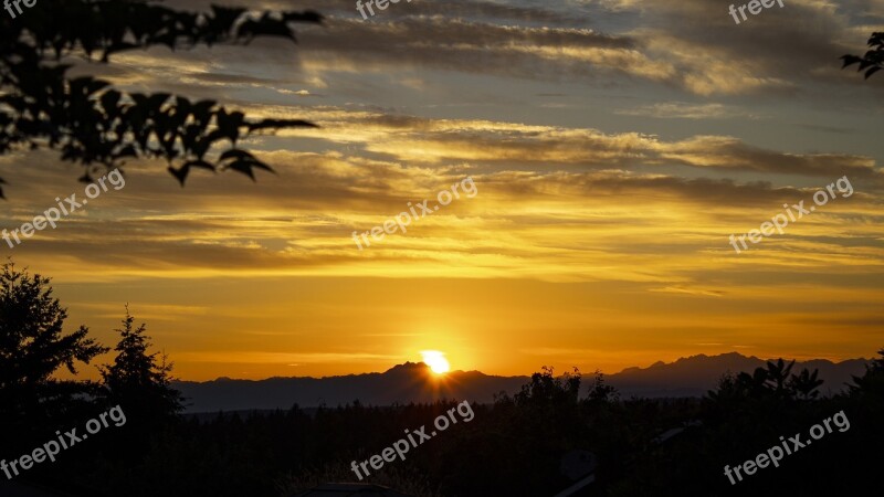 Sunset Golden Sunset Scenic Evening Dusk