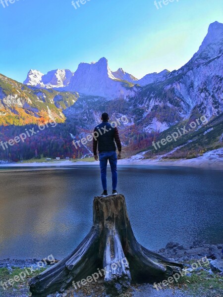 Mountains Austria Dachstein Landscape Lake