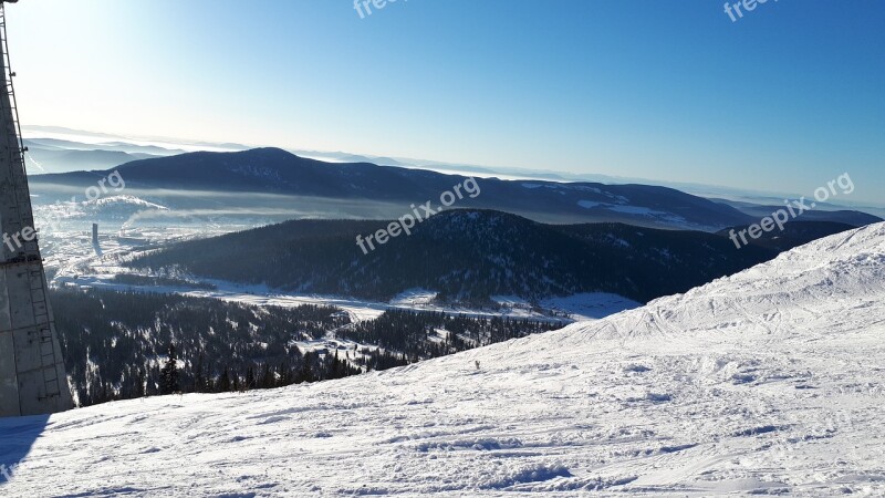 Winter Mountains Snow Landscape Nature