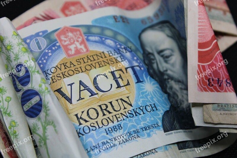 Money Czech Republic Crowns Currency Finance