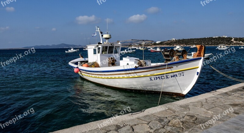 Boat Fisherman Port Sea Landscape