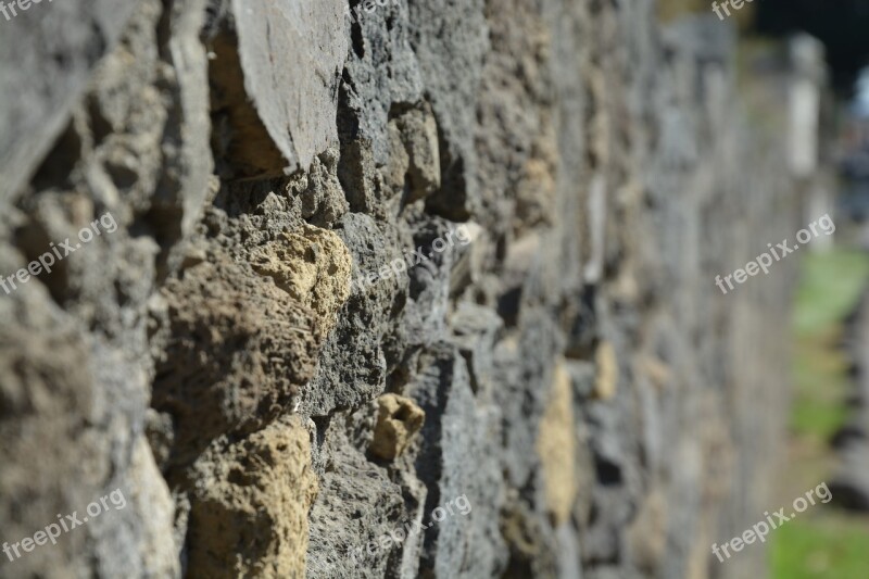 Wall Sharp Stones Old Pompeii