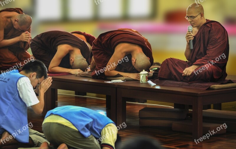 Theravada Buddhism Pay Respect Homage Respectfully Worship