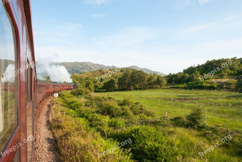 Steam Train Scotland Fort Williams Harry Potter Route Free Photos