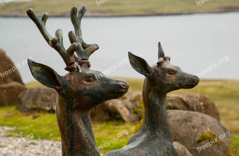 Deer Brass Work Of Art Statue Free Photos