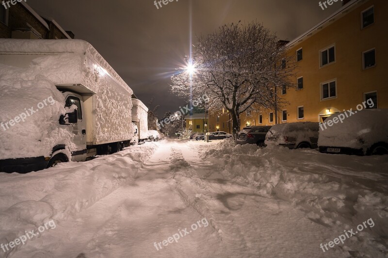 Snow Street Cars Covered Deep