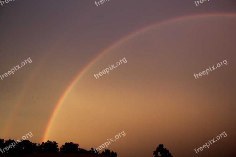 Double Rainbow Rainbow Double Nature Storm