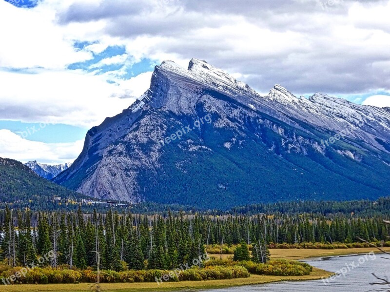 Autumn Mountains Forest River Biking