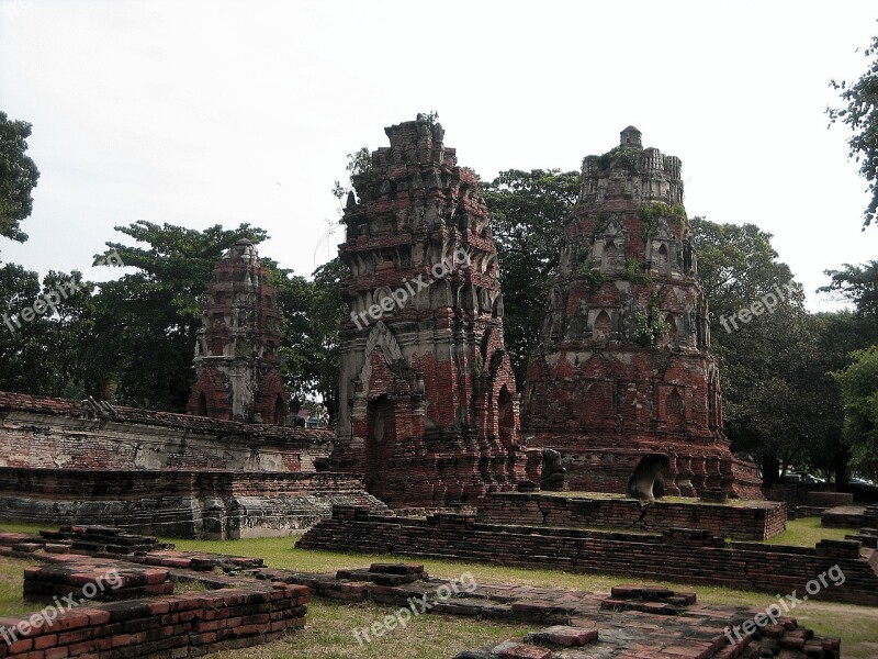 Thailand Ruin Ayyutthaya Architecture Places Of Interest