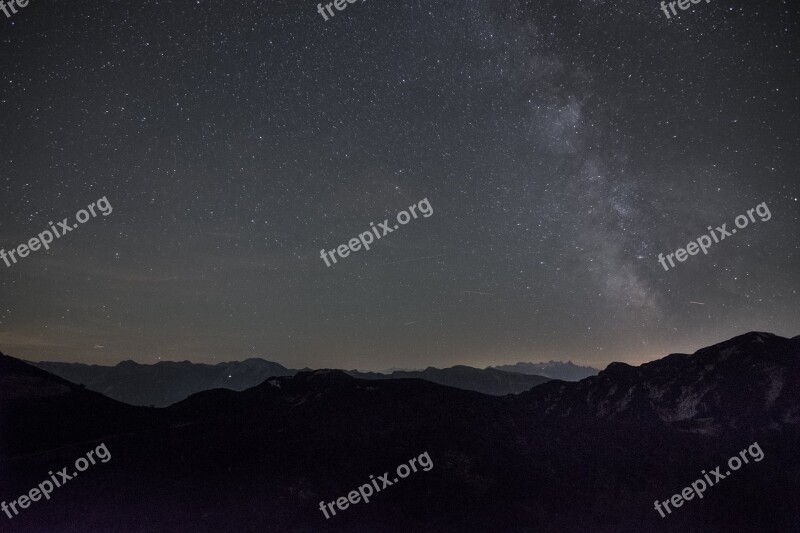 Milky Way Austria Feuerkogel Night Free Photos