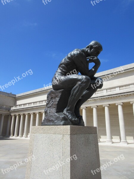 Thinker Statue Thoughtfulness Thought Auguste Rodin